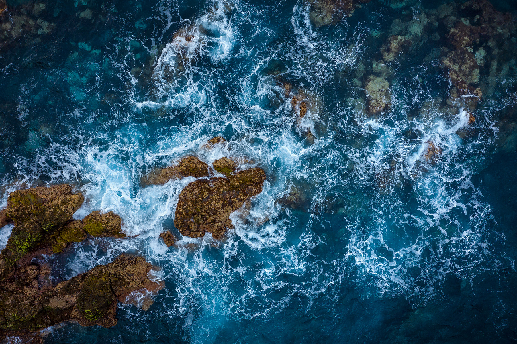 Rocky Coastline Drone View